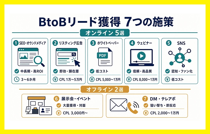 BtoBリード獲得の主要施策